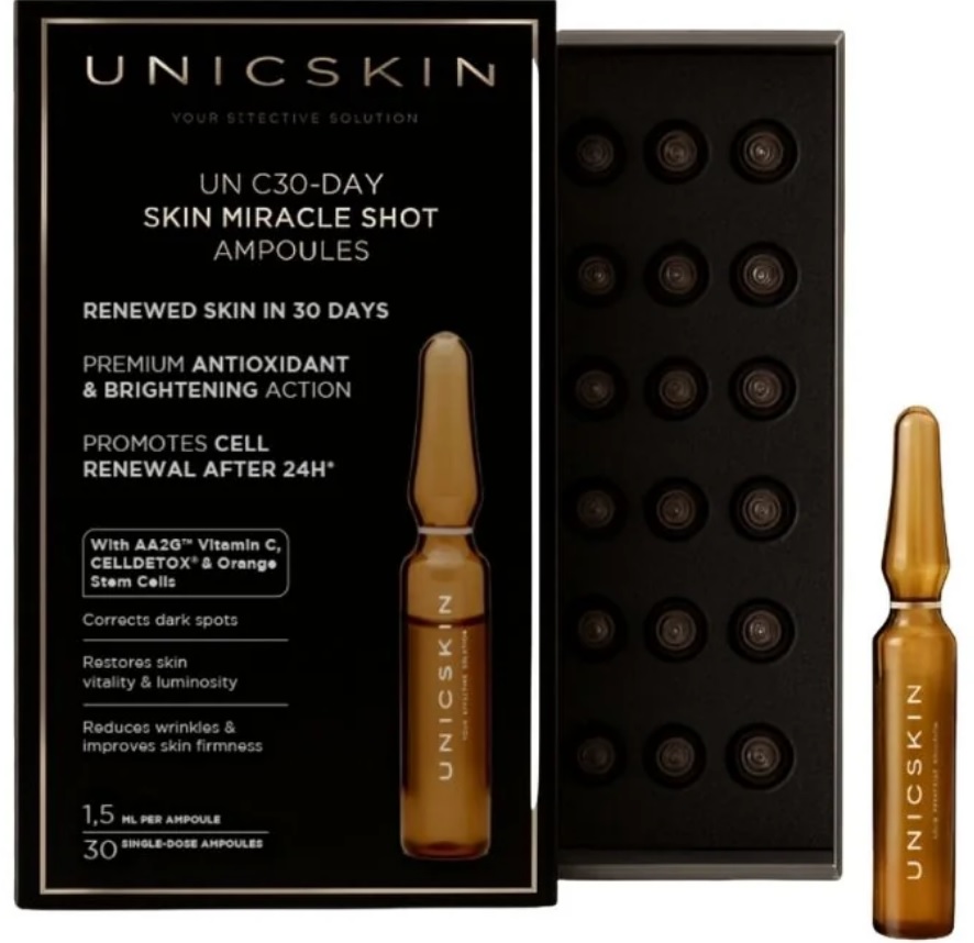 ამპულები - UNIC30-DAY SKIN MIRACLE SHOT - 30x1,5მლ